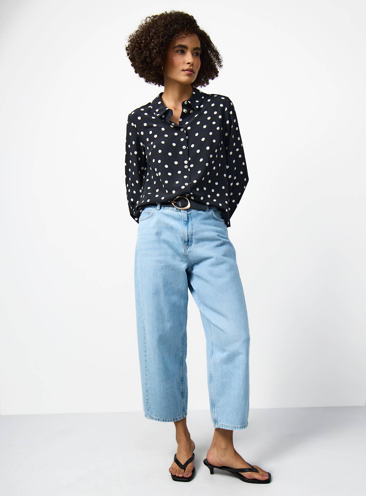 Mono Polka Dot Polyester Regular Fit Shirt 6 - Image 2