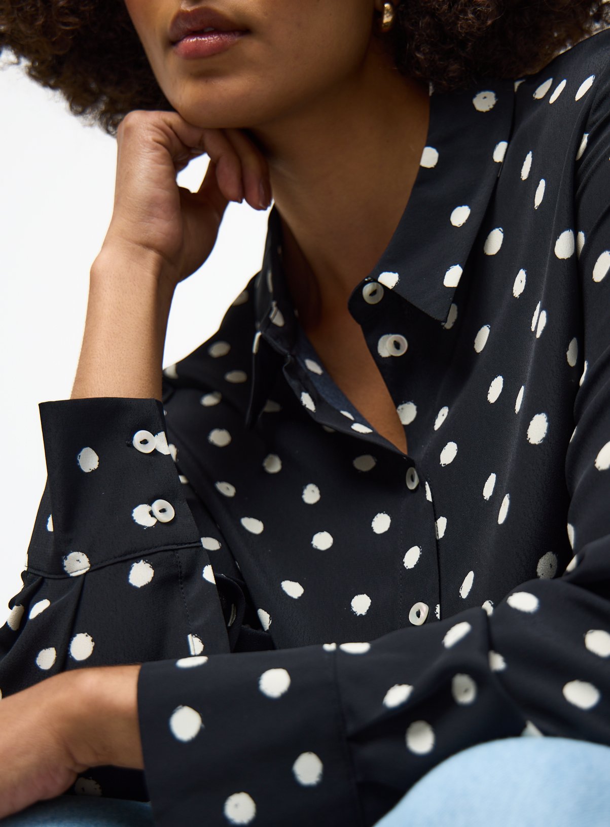 Mono Polka Dot Polyester Regular Fit Shirt 6 - Image 3 thumbnail