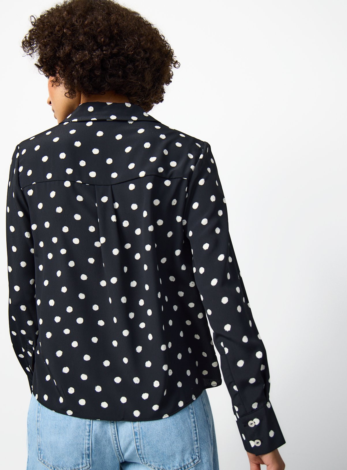 Mono Polka Dot Polyester Regular Fit Shirt 6 - Image 4 thumbnail