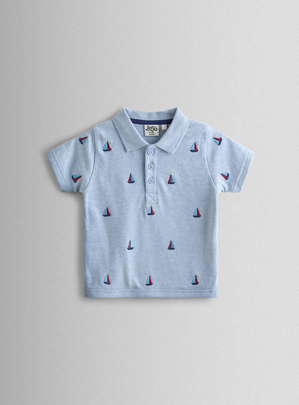 JOJO MAMAN BÉBÉ Boat Embroidered Polo Shirt 6-12 months