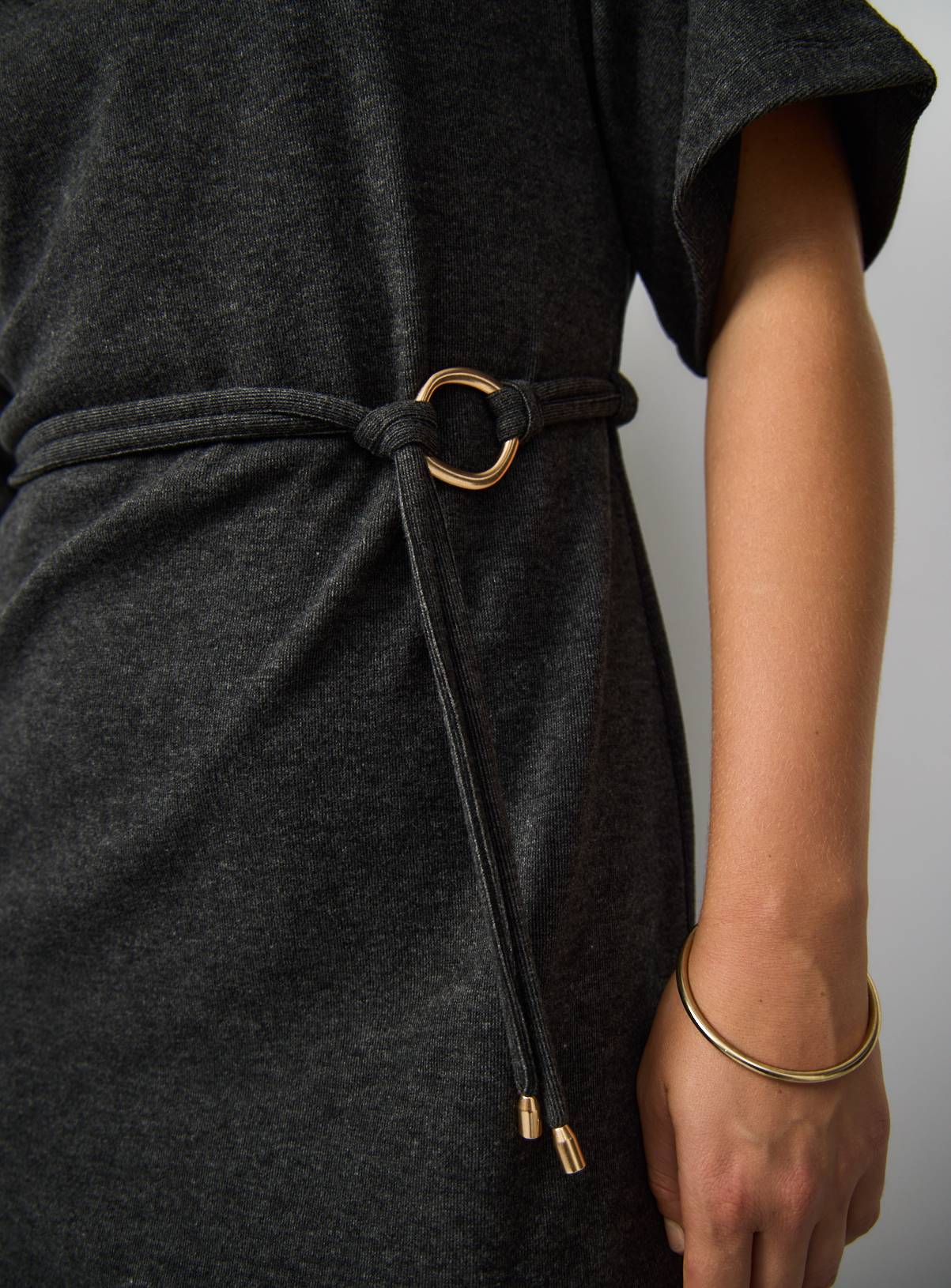Charcoal Soft Touch Short Sleeve Midi Dress 8 - Image 3
