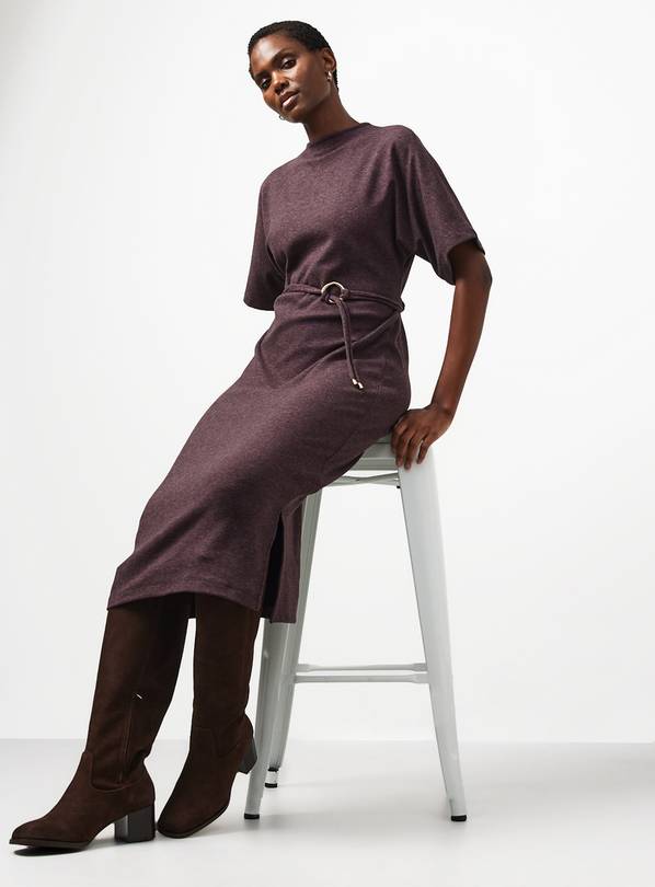 Plum Soft Touch Short Sleeve Midi Dress 20