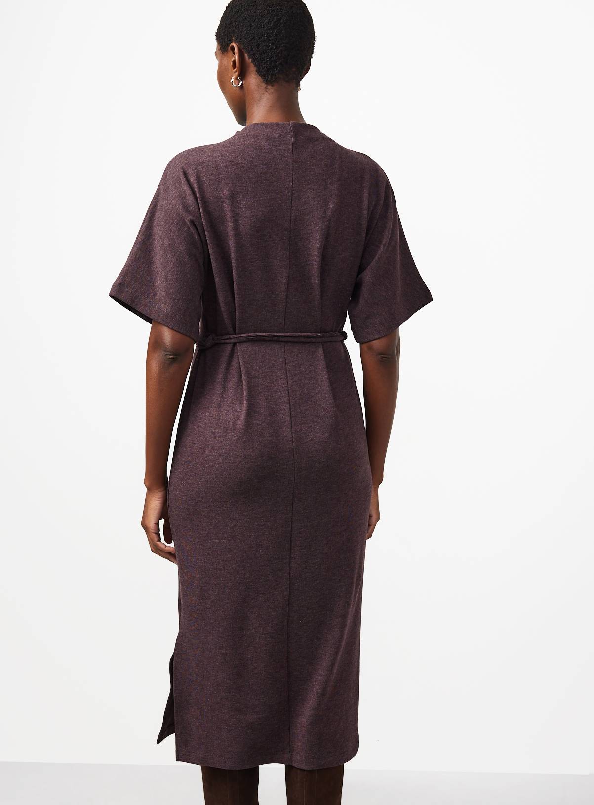 Plum Soft Touch Short Sleeve Midi Dress 12 - Image 4