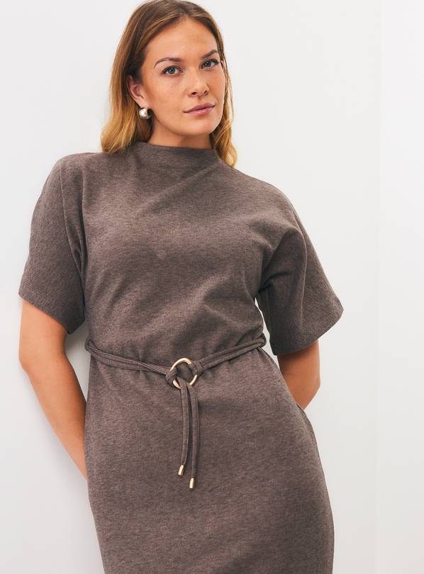 Charcoal Soft Touch Short Sleeve Midi Dress 6