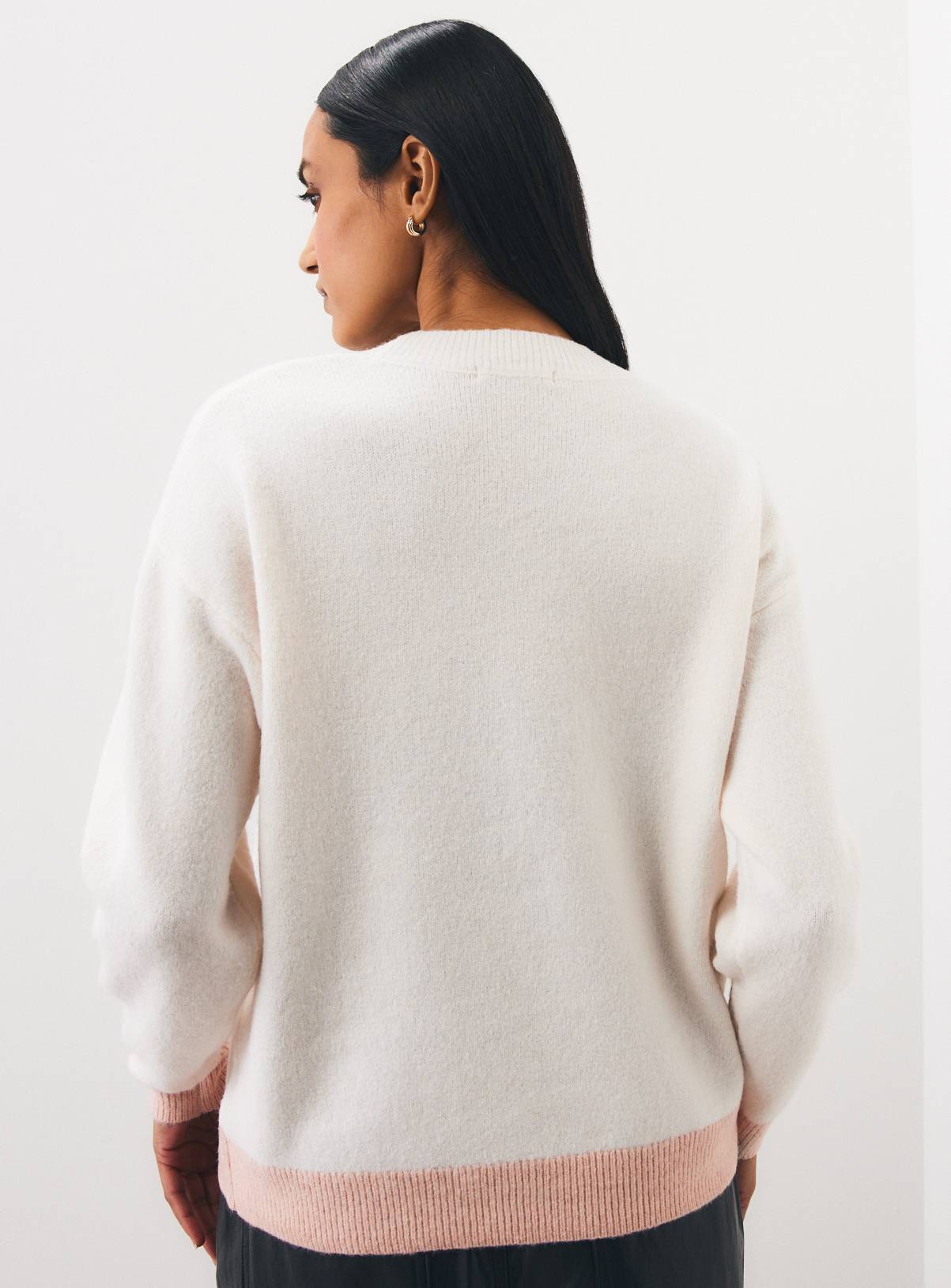 Cream Christmas Cocktail Club Knitted Jumper L - Image 4
