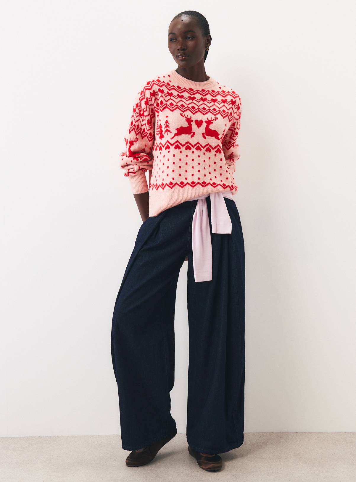 Fairisle Heart & Reindeer Christmas Jumper XS - Image 2