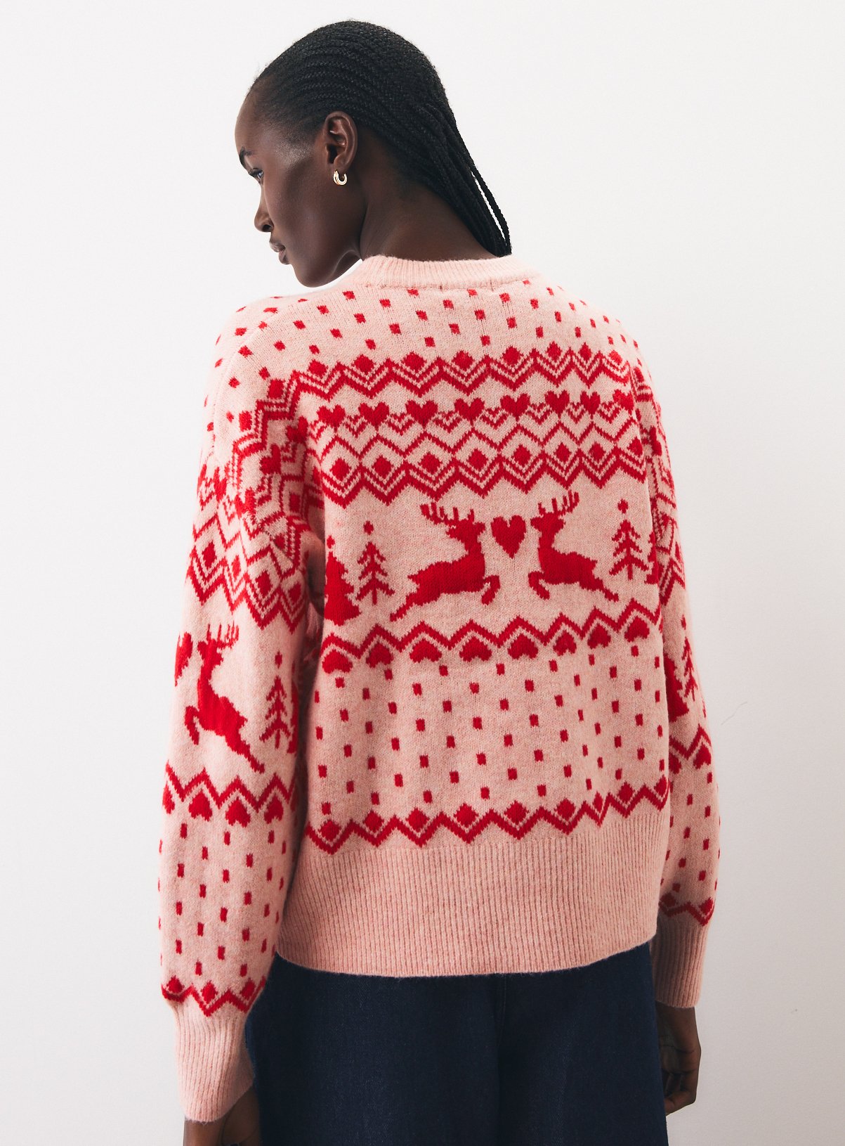 Fairisle Heart & Reindeer Christmas Jumper XS - Image 4 thumbnail