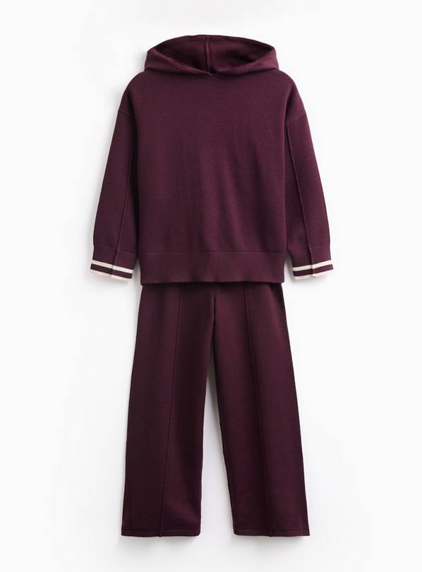 Burgundy Sweatshirt & Bottoms 2‑Piece Set 10 years
