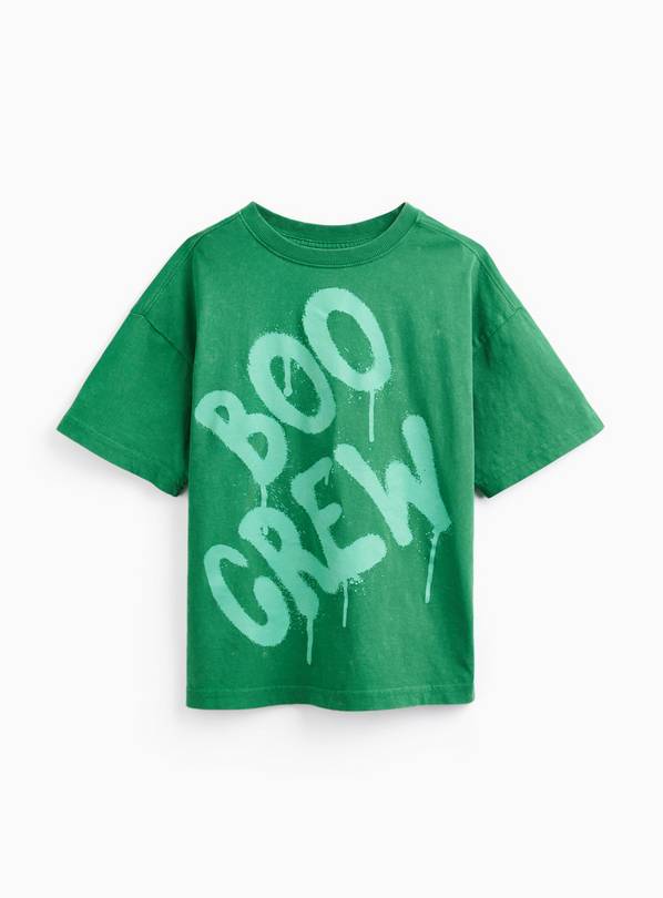 Green Halloween Boo Crew Graphic T-Shirt 7 years