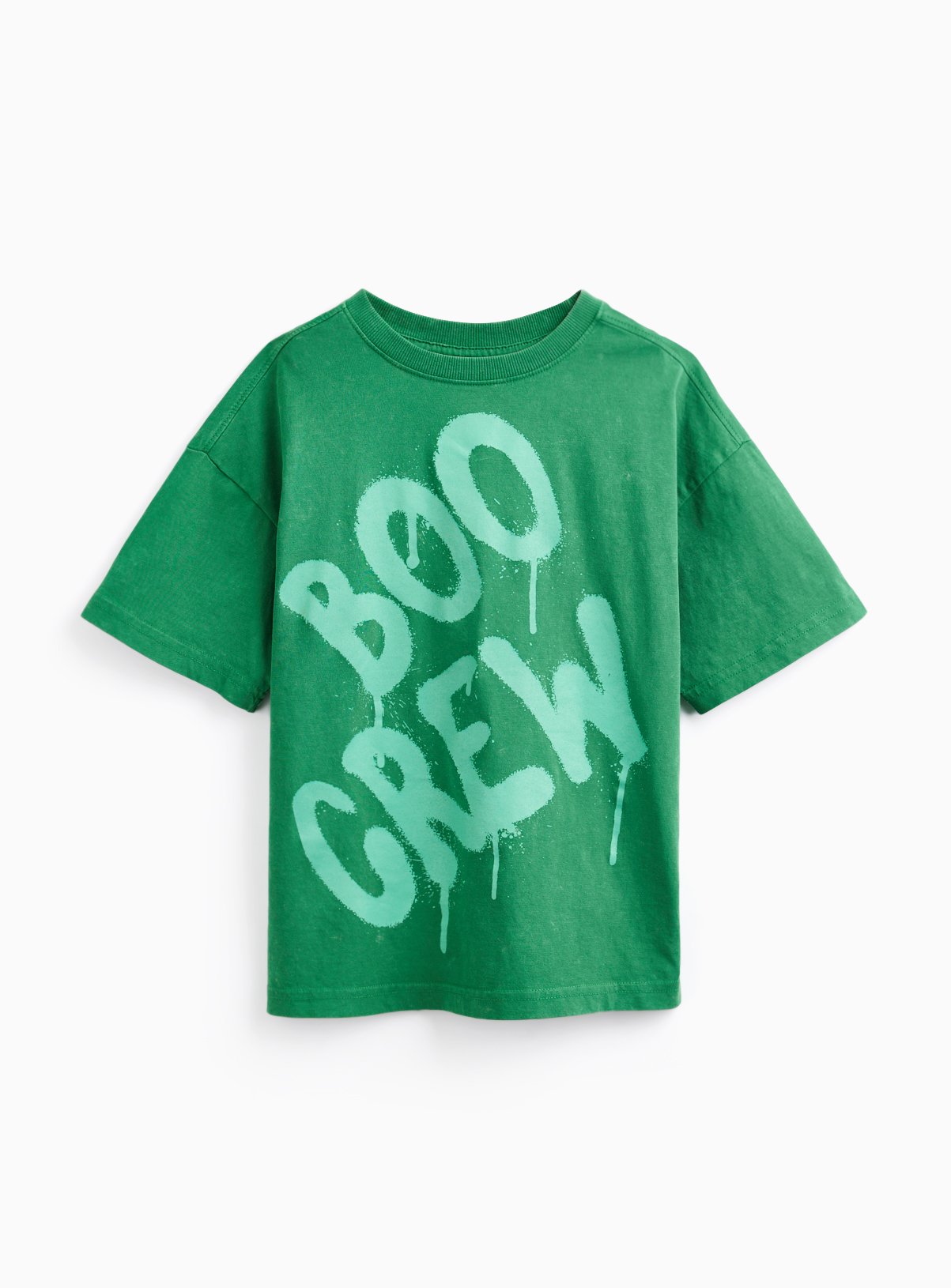 Green Halloween Boo Crew Graphic T-Shirt 7 years - Image 3 thumbnail