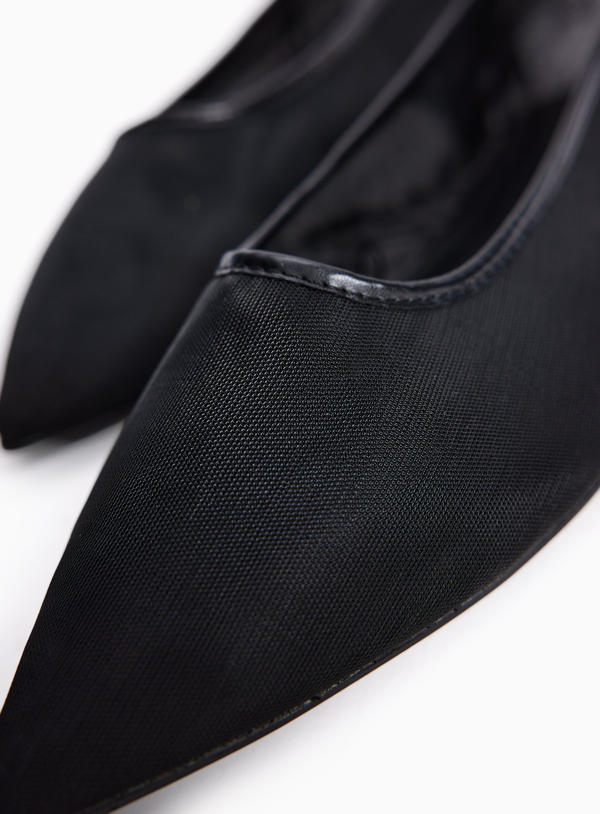 Black Mesh Pointed Toe Ballerina Shoes 6 - Image 3 thumbnail