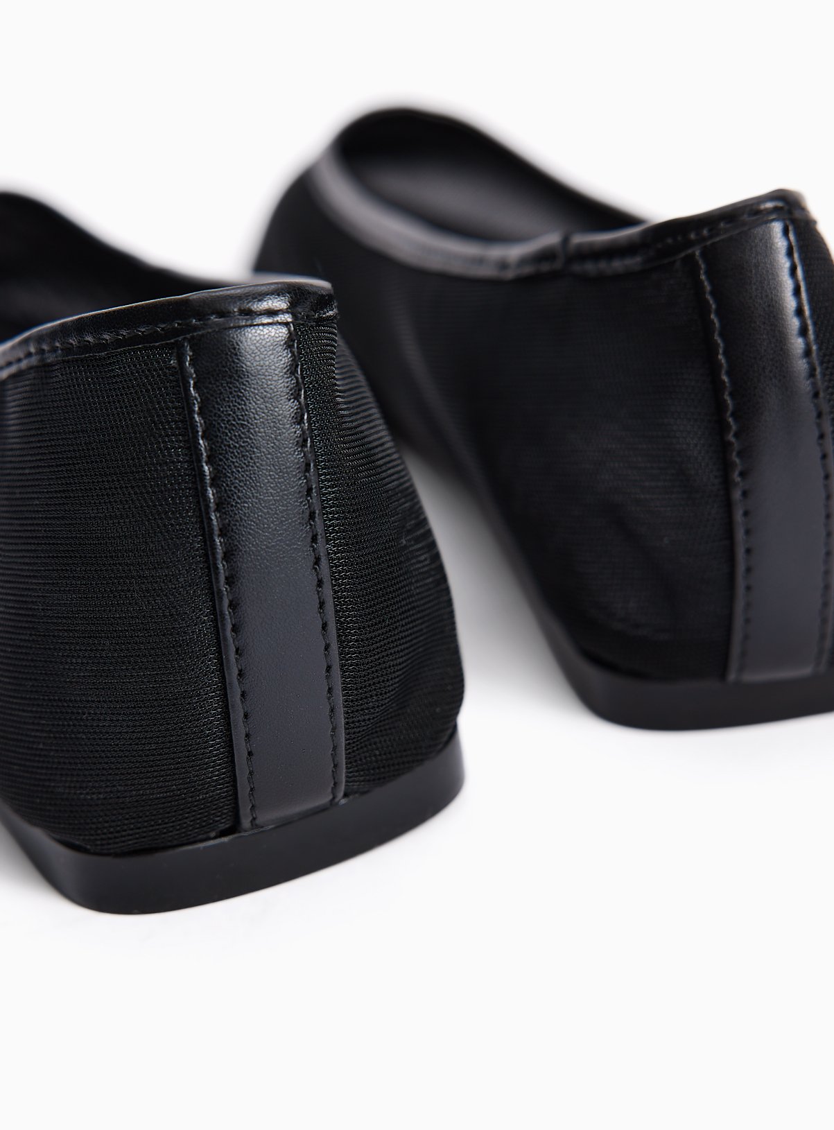 Black Mesh Pointed Toe Ballerina Shoes 6 - Image 4 thumbnail