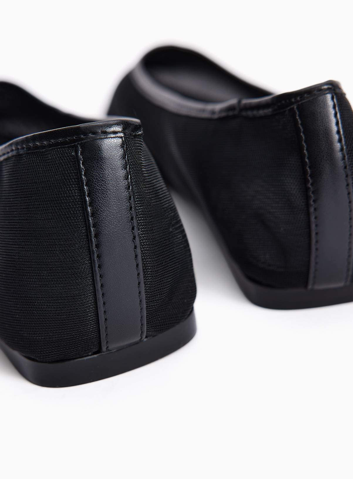Black Mesh Pointed Toe Ballerina Shoes 6 - Image 4