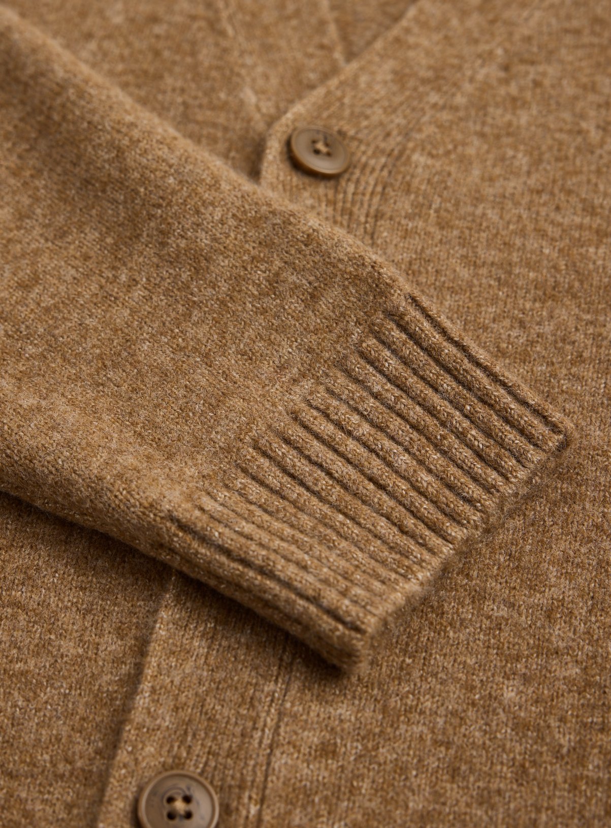 Oatmeal Relaxed V-Front Marl Cardigan XXXXL - Image 4 thumbnail