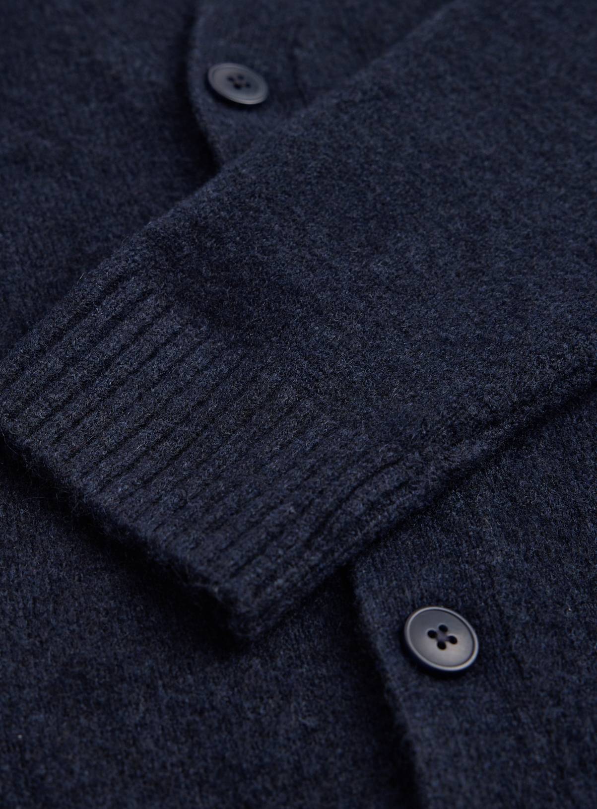 Navy Relaxed V-Neck Marl Cardigan L - Image 2