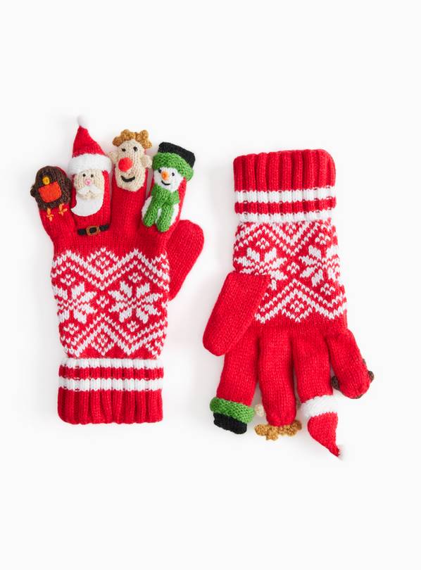 Christmas Finger Puppet Gloves 3-5 years