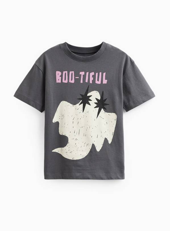 Halloween Charcoal Boo-tiful Logo T-Shirt 5 years