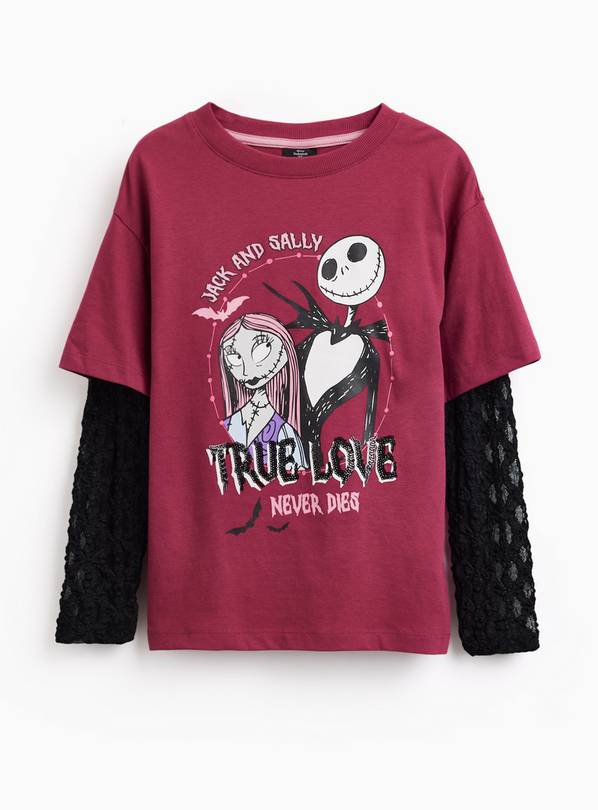 Halloween Nightmare Before Christmas Lace Mock T-Shirt 12 years