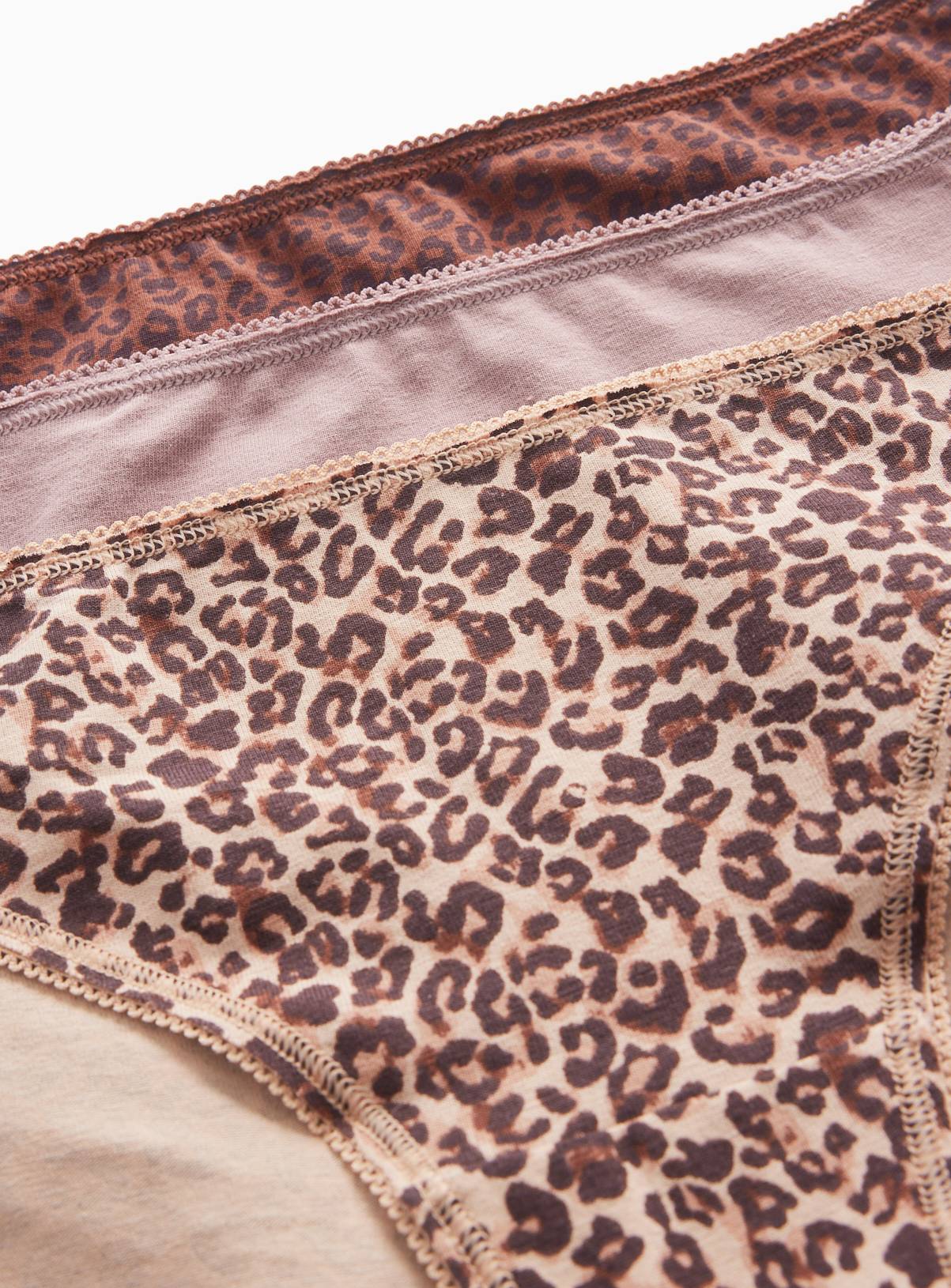 Neutral Leopard Print Brazilian Briefs 5 Pack 16 - Image 3