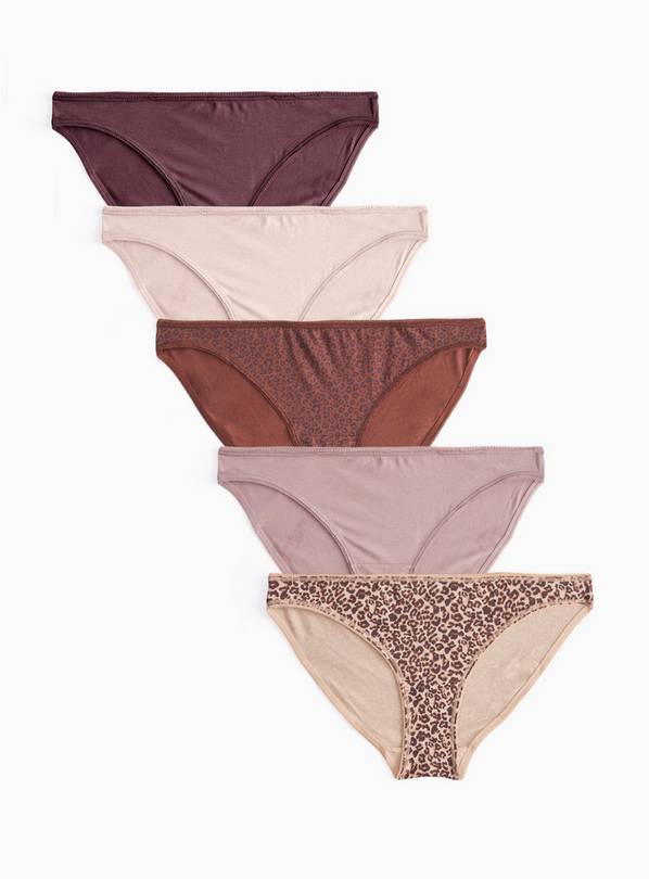 Neutral Leopard Print Brazilian Briefs 5 Pack 20