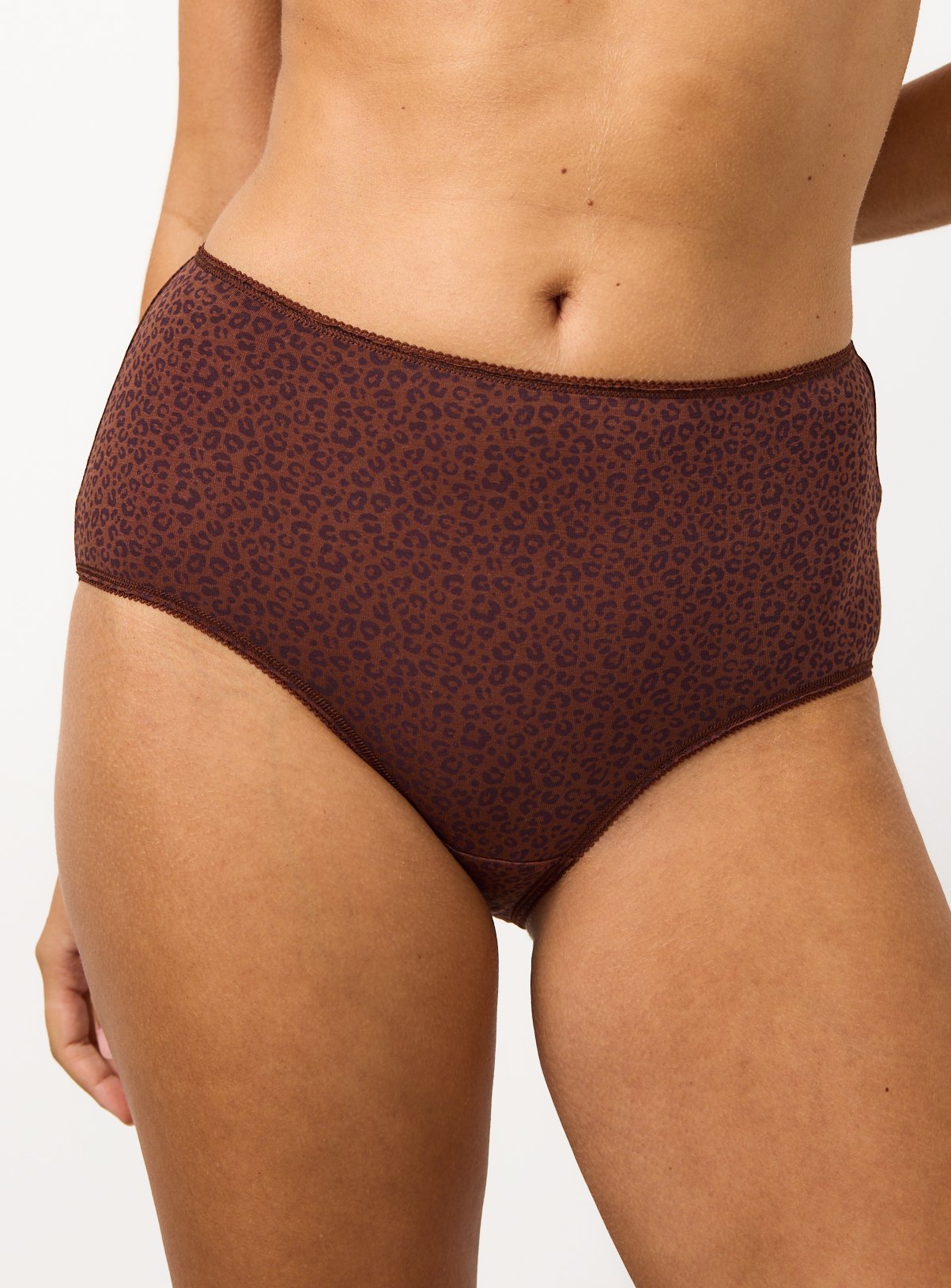 Neutral Leopard Print Briefs 5 Pack 24 - Image 2 thumbnail