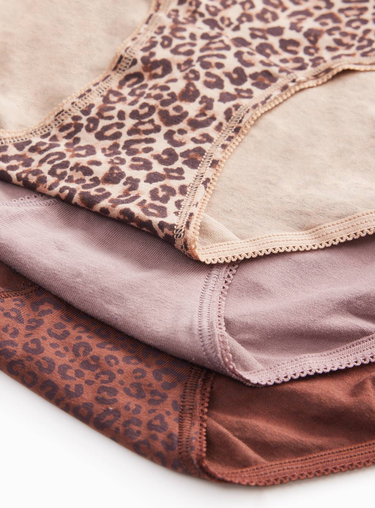 Neutral Leopard Print Briefs 5 Pack 24 - Image 3