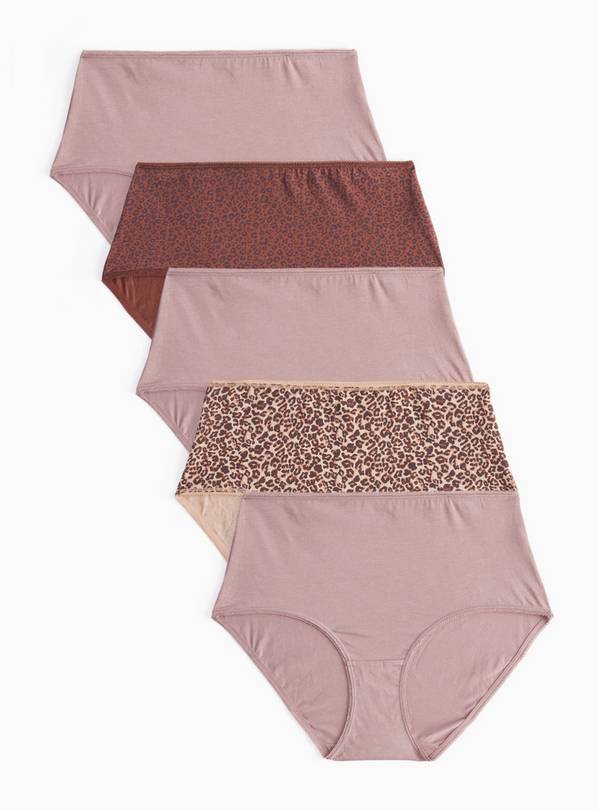 Neutral Leopard Print Briefs 5 Pack 18