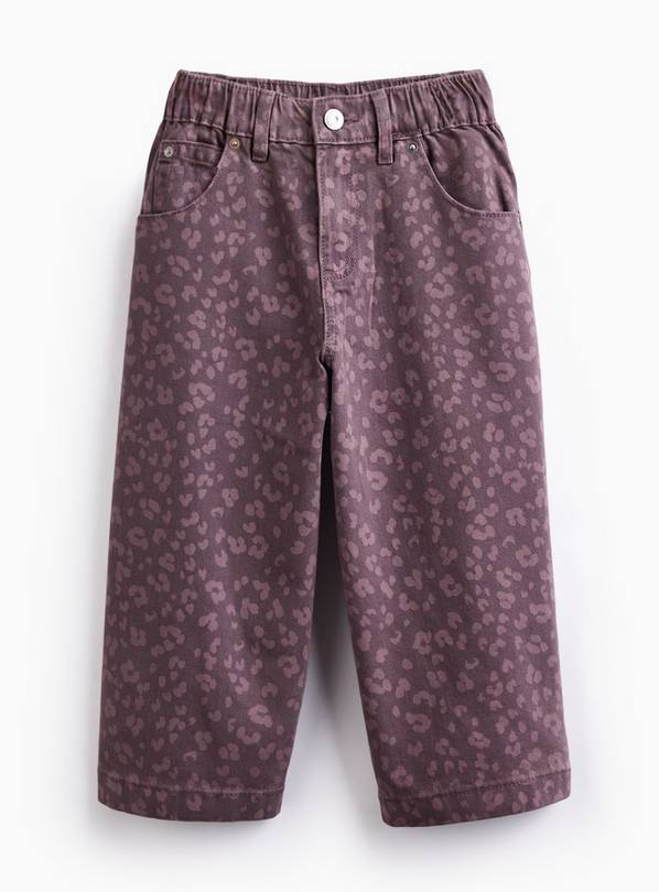 Purple Animal Print Wide Leg Culottes 10 years