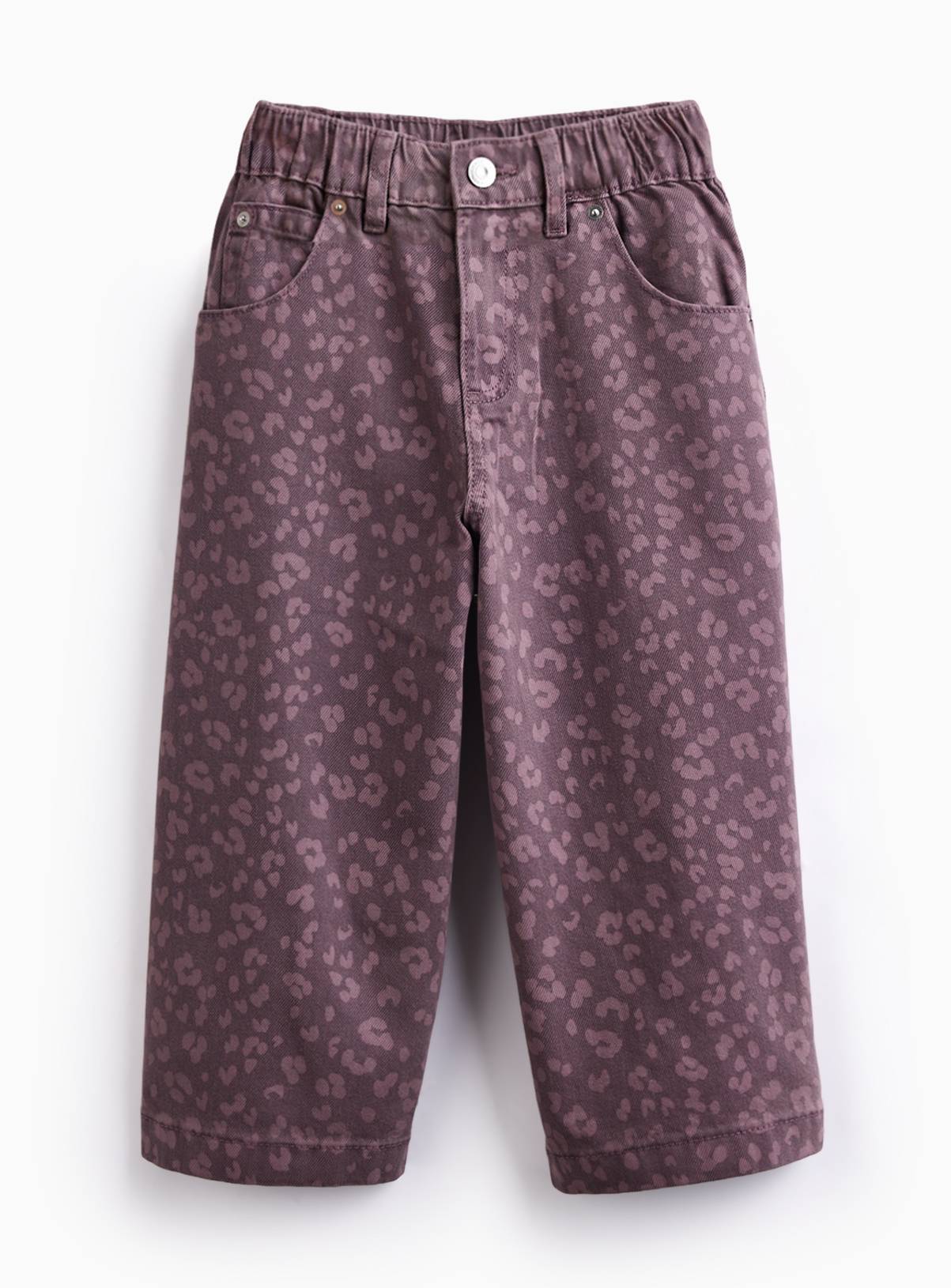 Brown Animal Print Wide Leg Culottes 8 years - Image 1