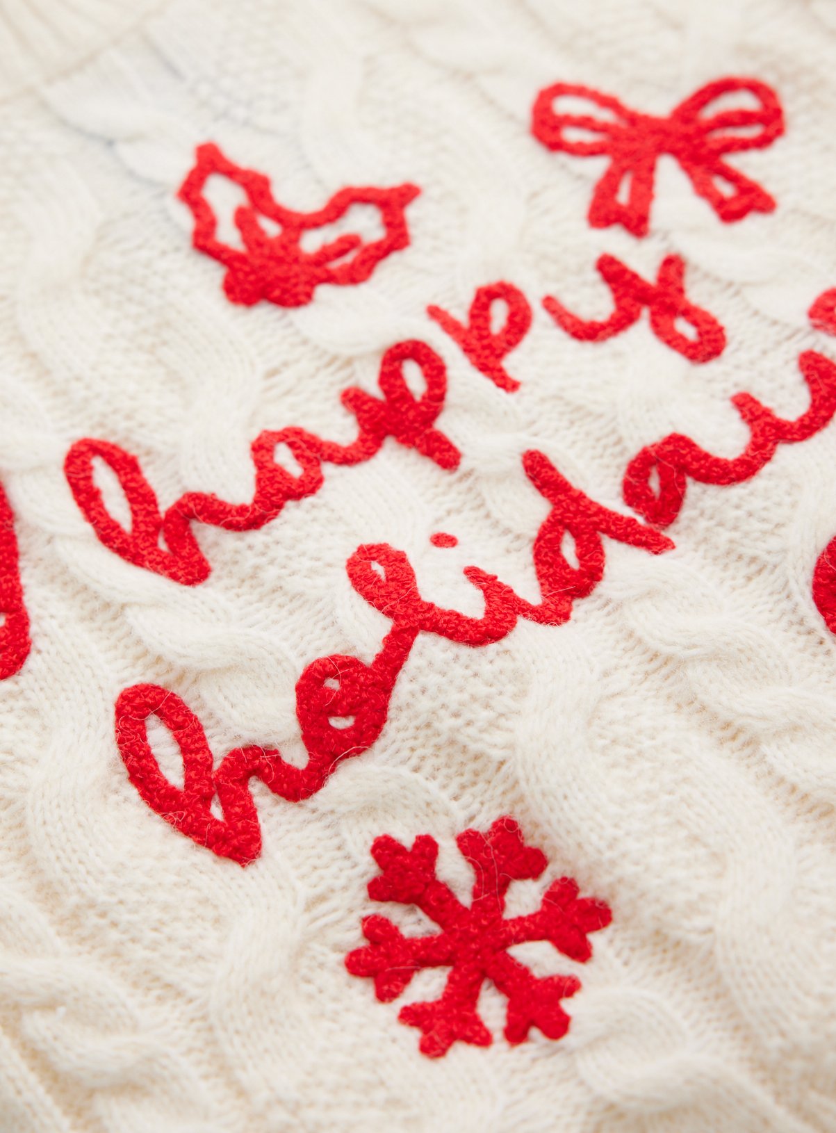 Mini Me Happy Holidays Cable Knit Jumper 7 years - Image 2 thumbnail