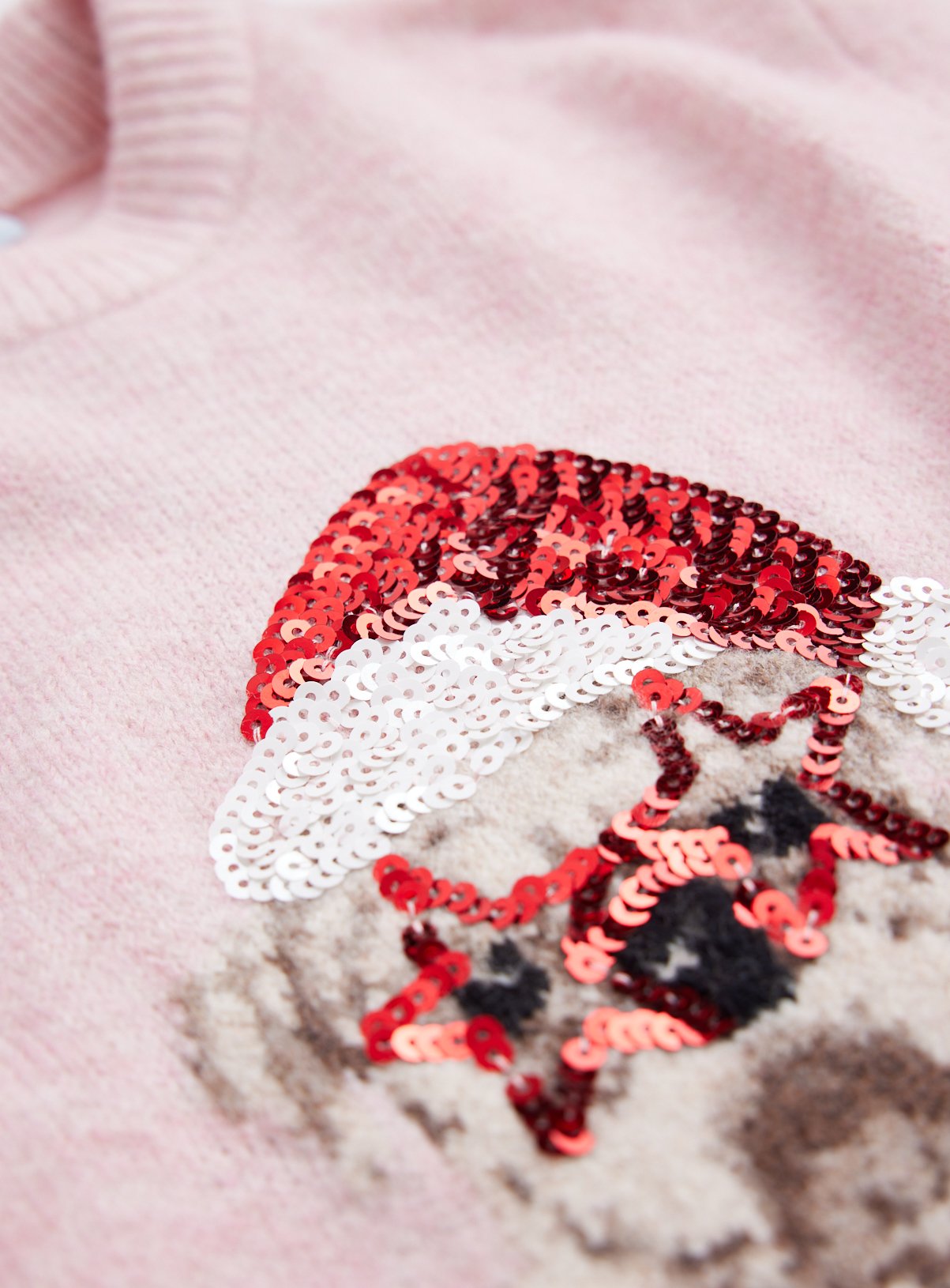Family Matching Pink Sequin Bulldog Christmas Jumper 4 years - Image 2 thumbnail