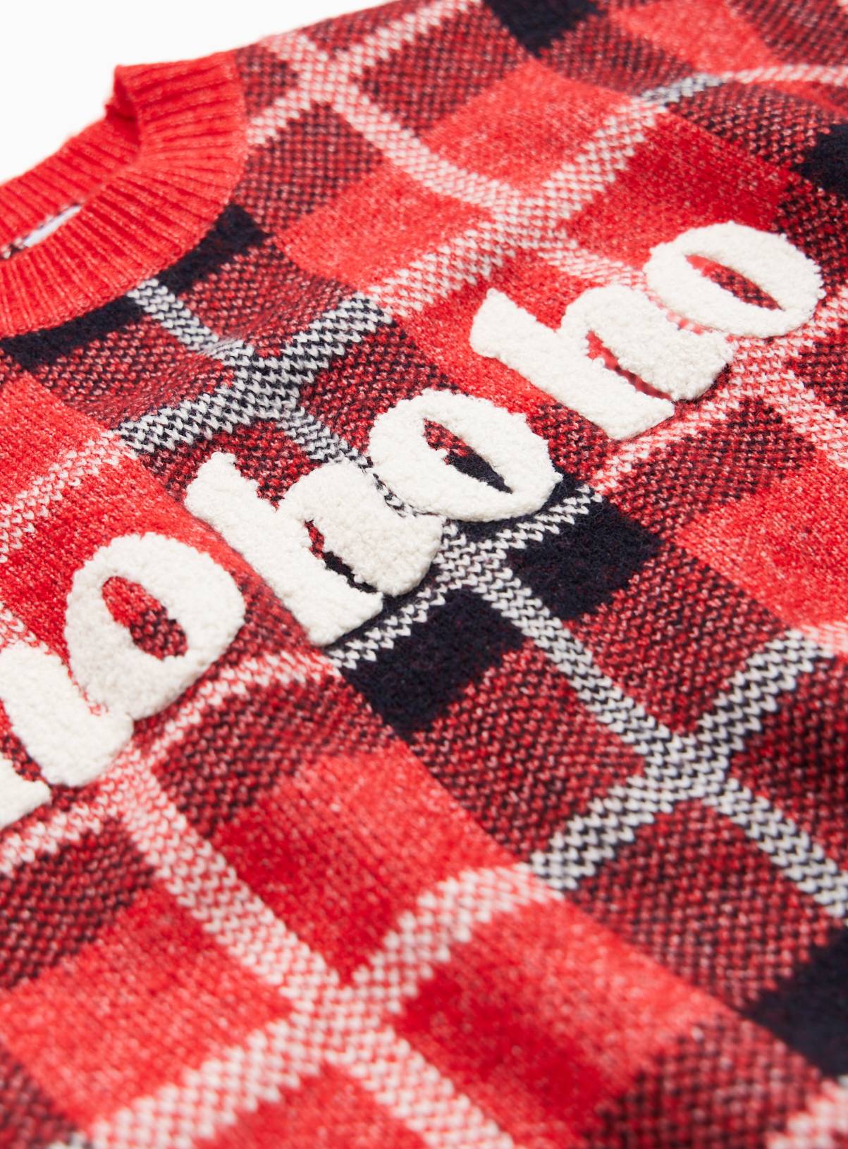 Family Matching Red Tartan Slogan Christmas Jumper 11 years - Image 2