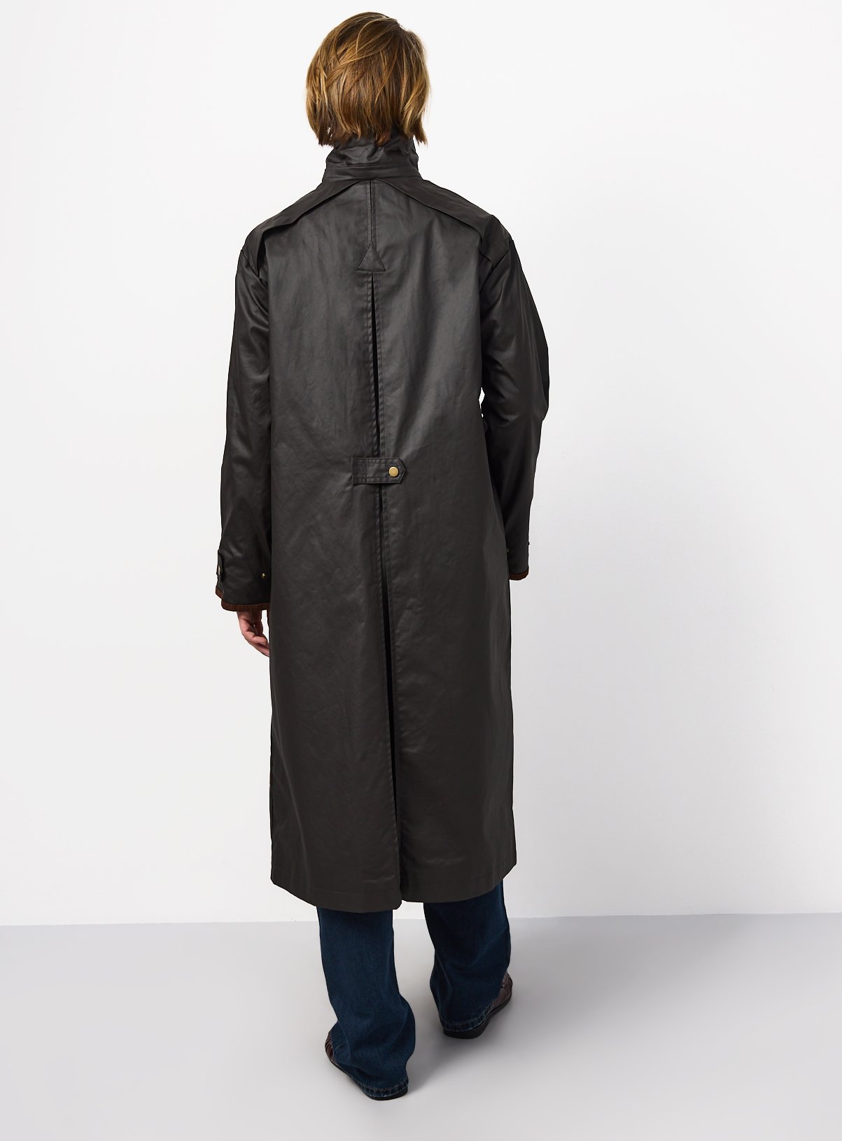 Brown Longline Waxy Shower Resistant Parka S - Image 6 thumbnail
