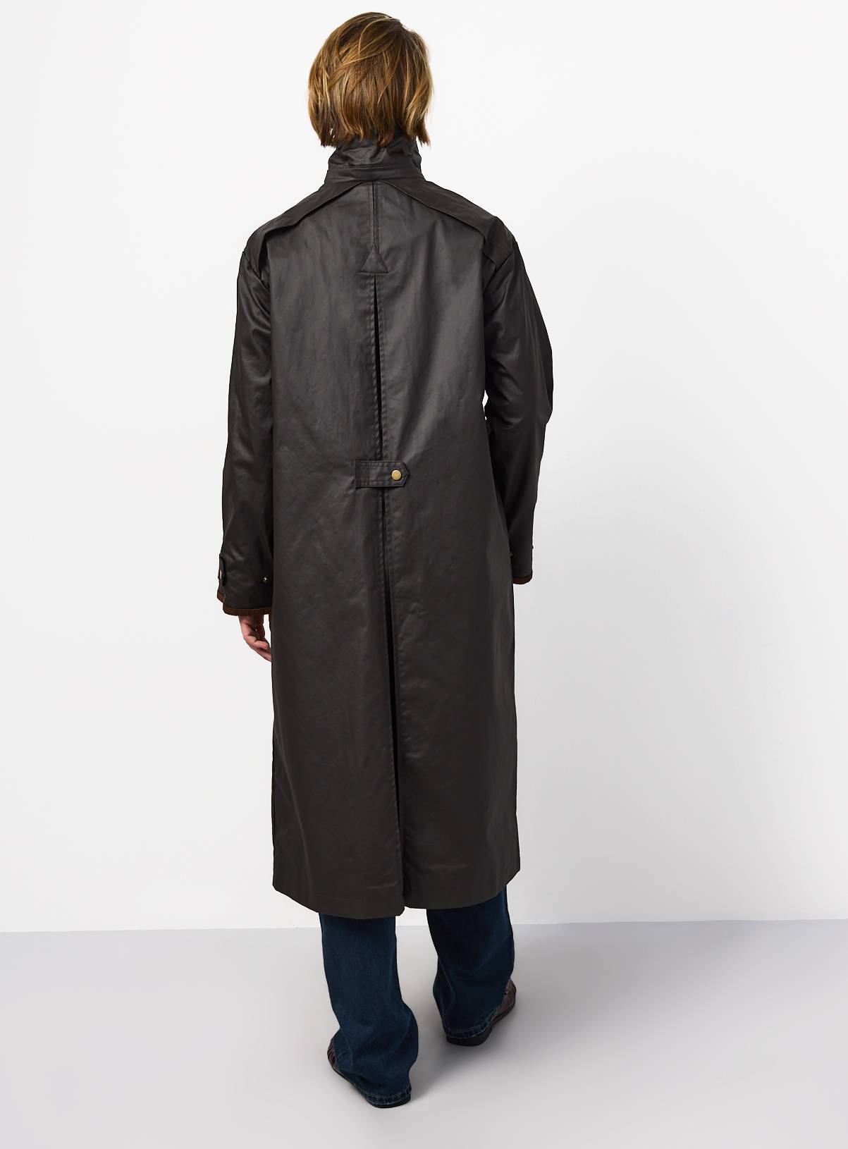 Brown Longline Waxy Shower Resistant Parka S - Image 6