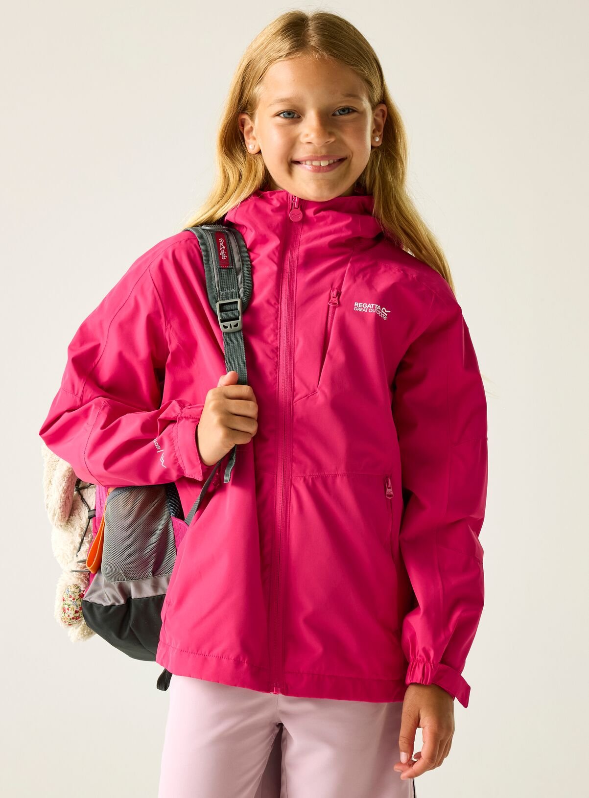 REGATTA Junior Calderdale Waterproof Coat Pink 11-12 years - Image 1 thumbnail