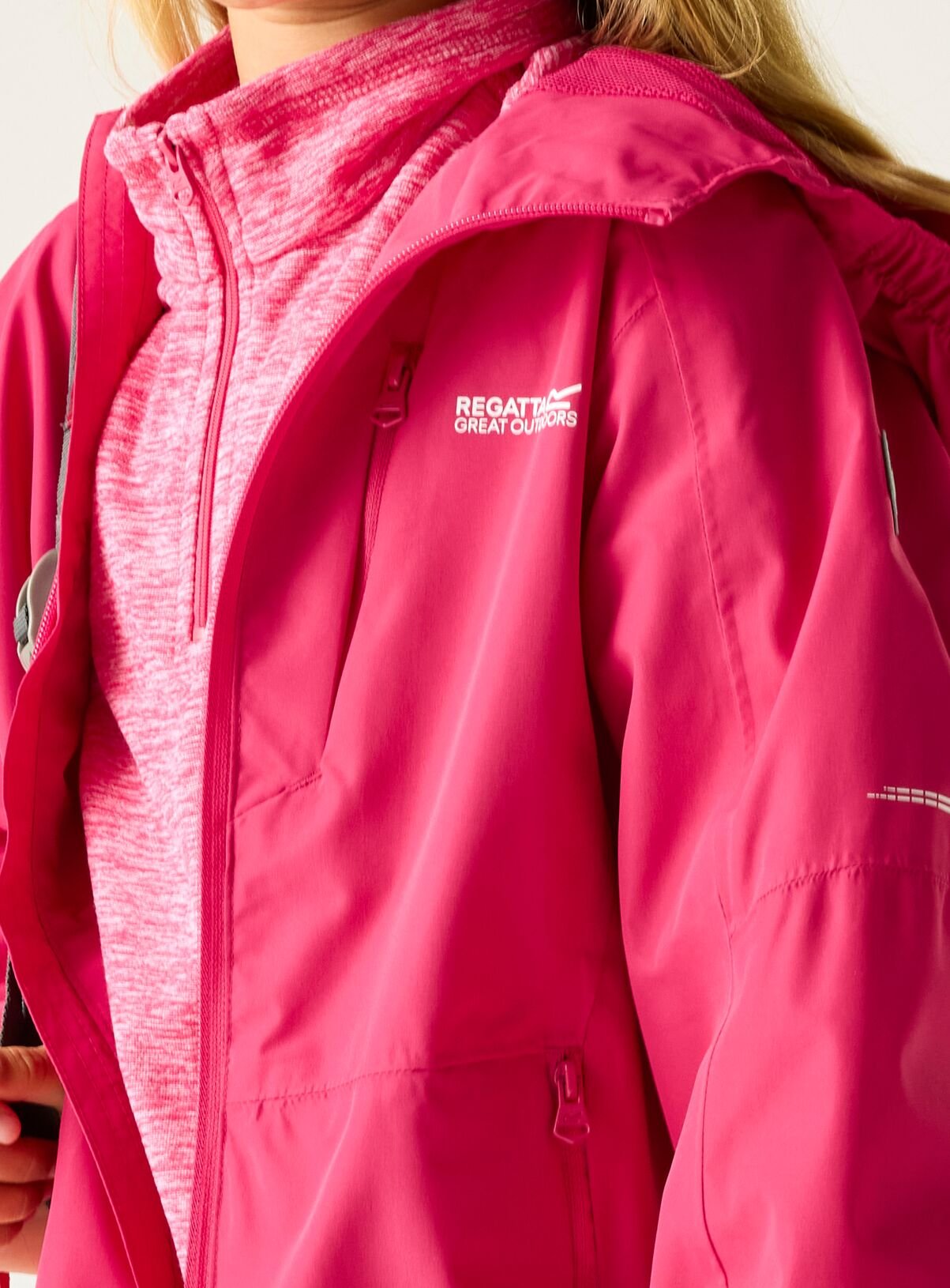REGATTA Junior Calderdale Waterproof Coat Pink 11-12 years - Image 4 thumbnail