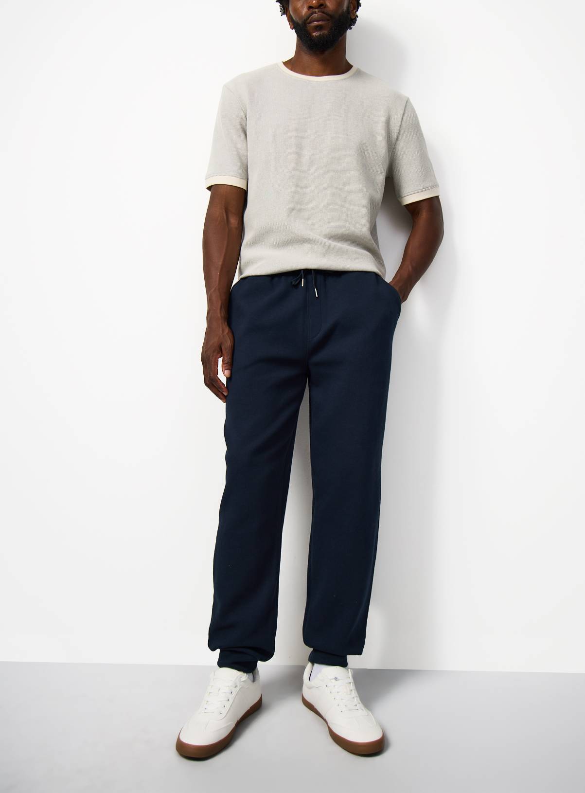 Navy Twill Cuffed Joggers XL - Image 1