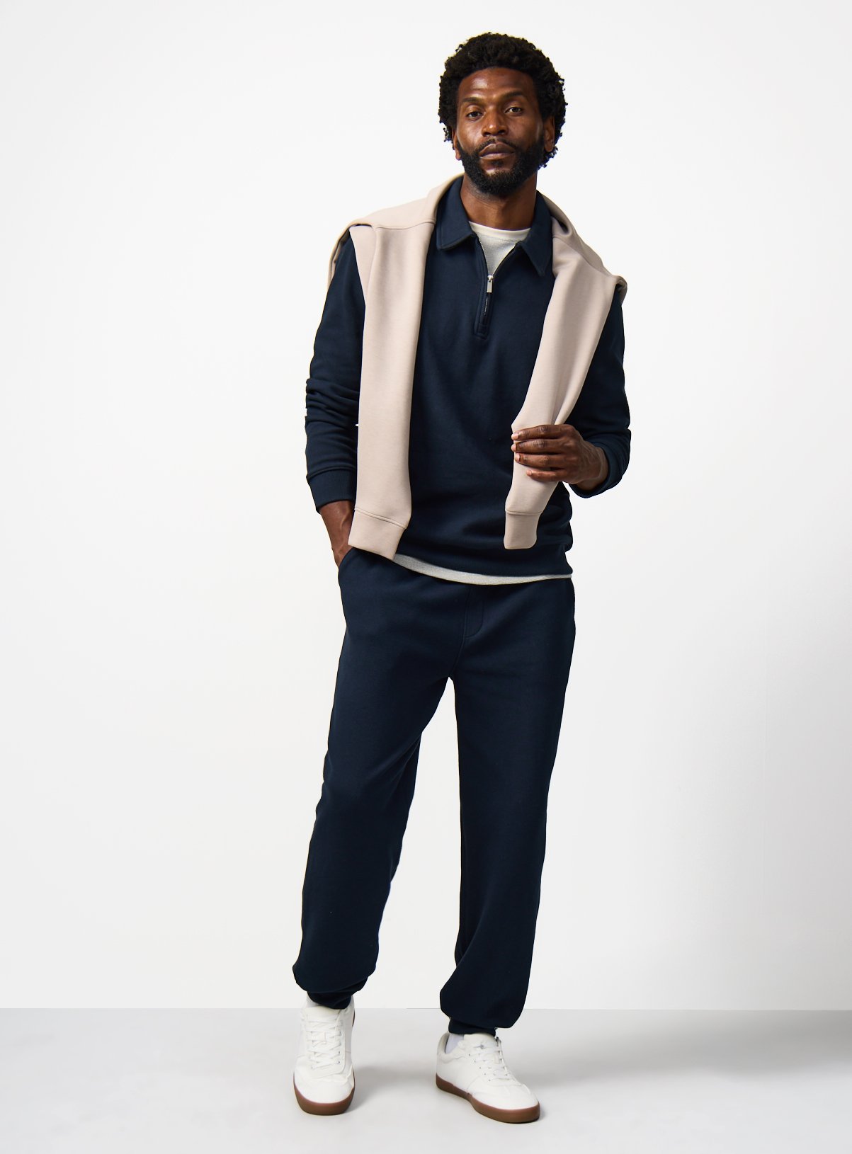Navy Twill Cuffed Joggers XL - Image 2 thumbnail