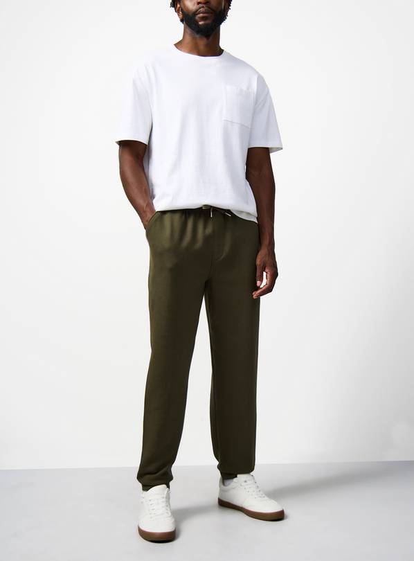 Khaki Twill Cuffed Joggers S
