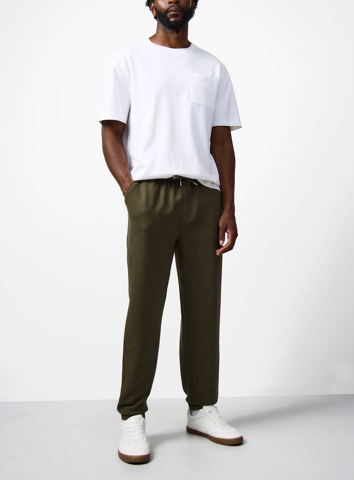 Khaki Twill Cuffed Joggers XS - Image 1