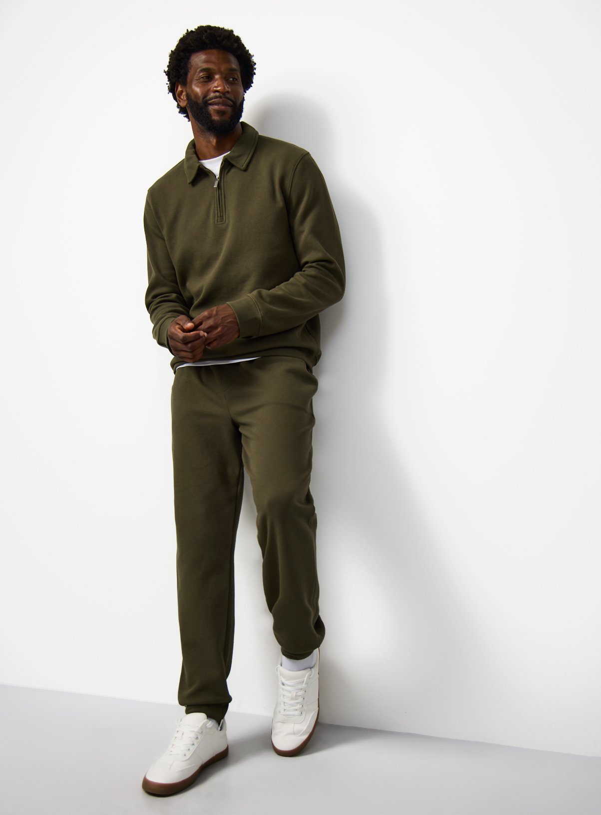 Khaki Twill Cuffed Joggers XS - Image 2 thumbnail