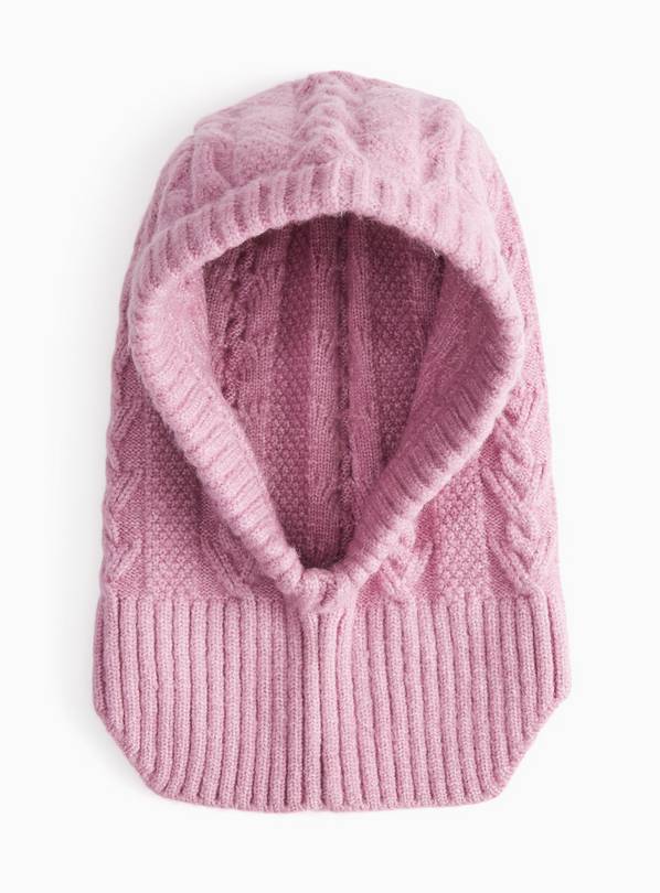 Pink Cable Knit Balaclava 3-5 years
