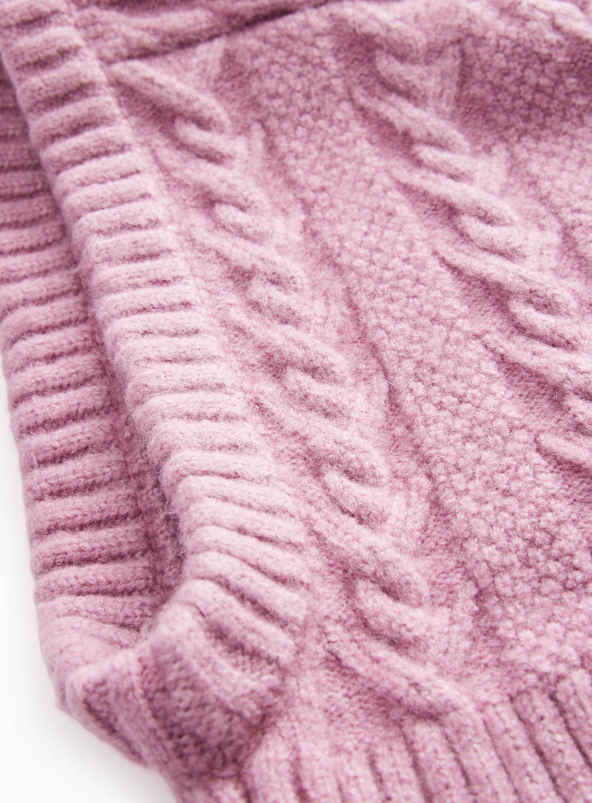 Pink Cable Knit Balaclava 6-9 years - Image 2