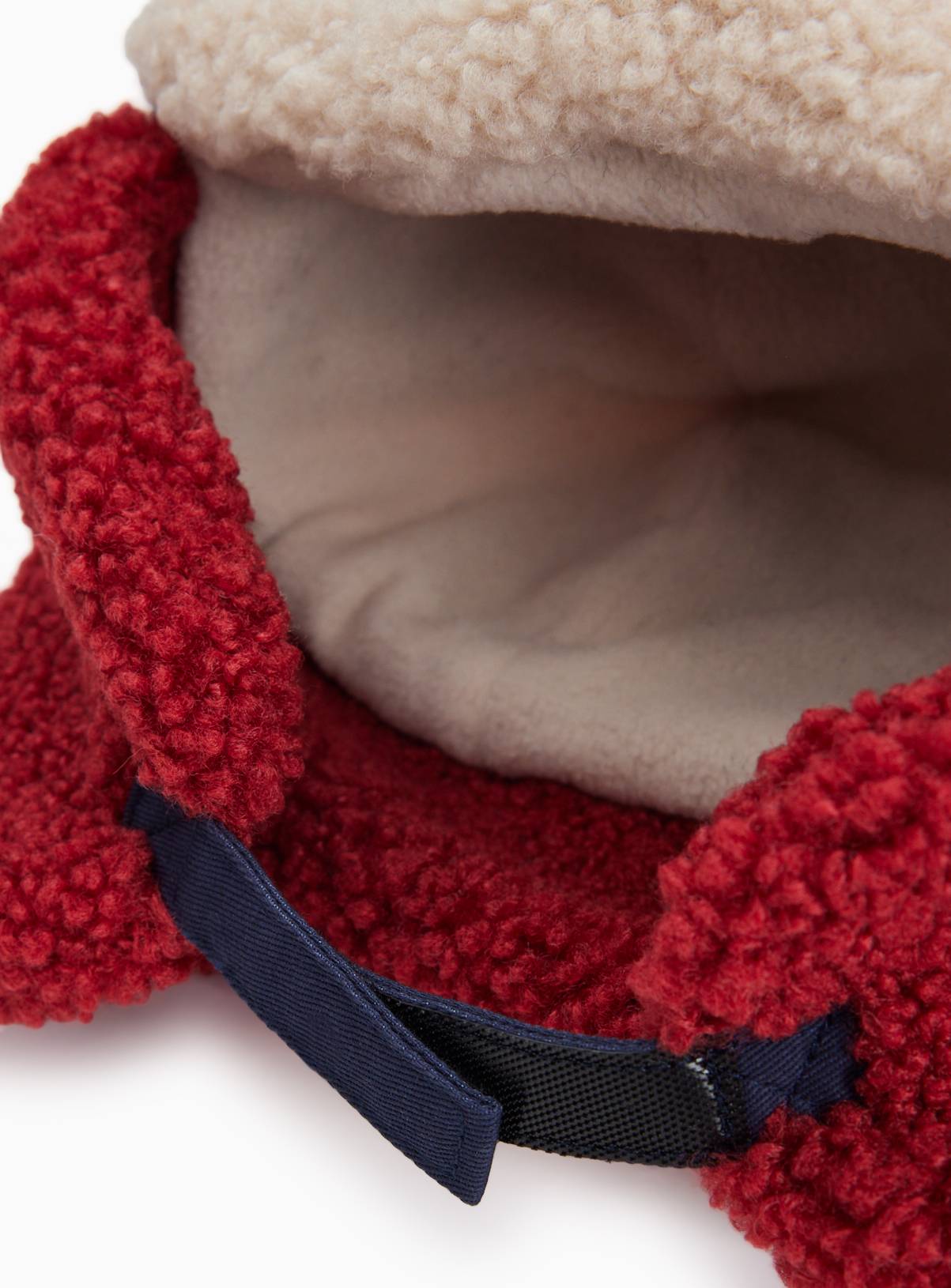 Navy Colour Block Borg Trapper Hat 6-9 years - Image 2