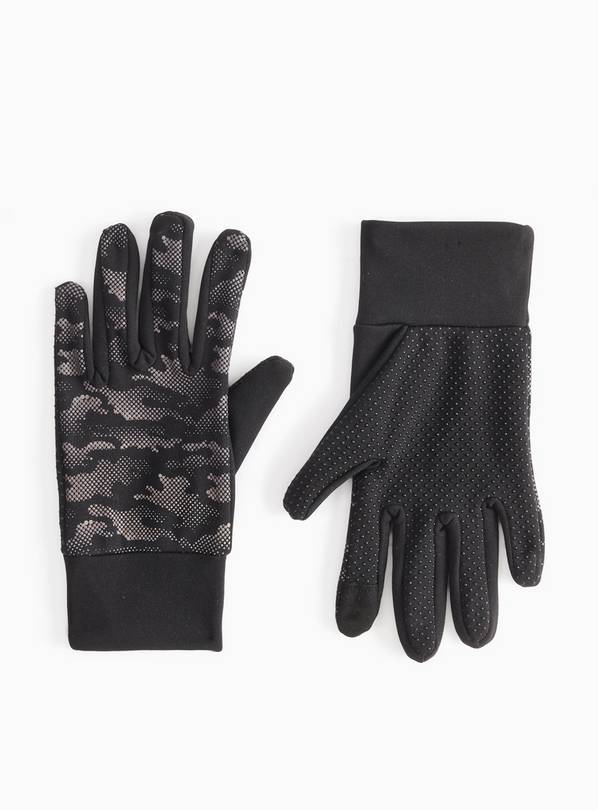 Black Camo Active Gloves 10-13 years
