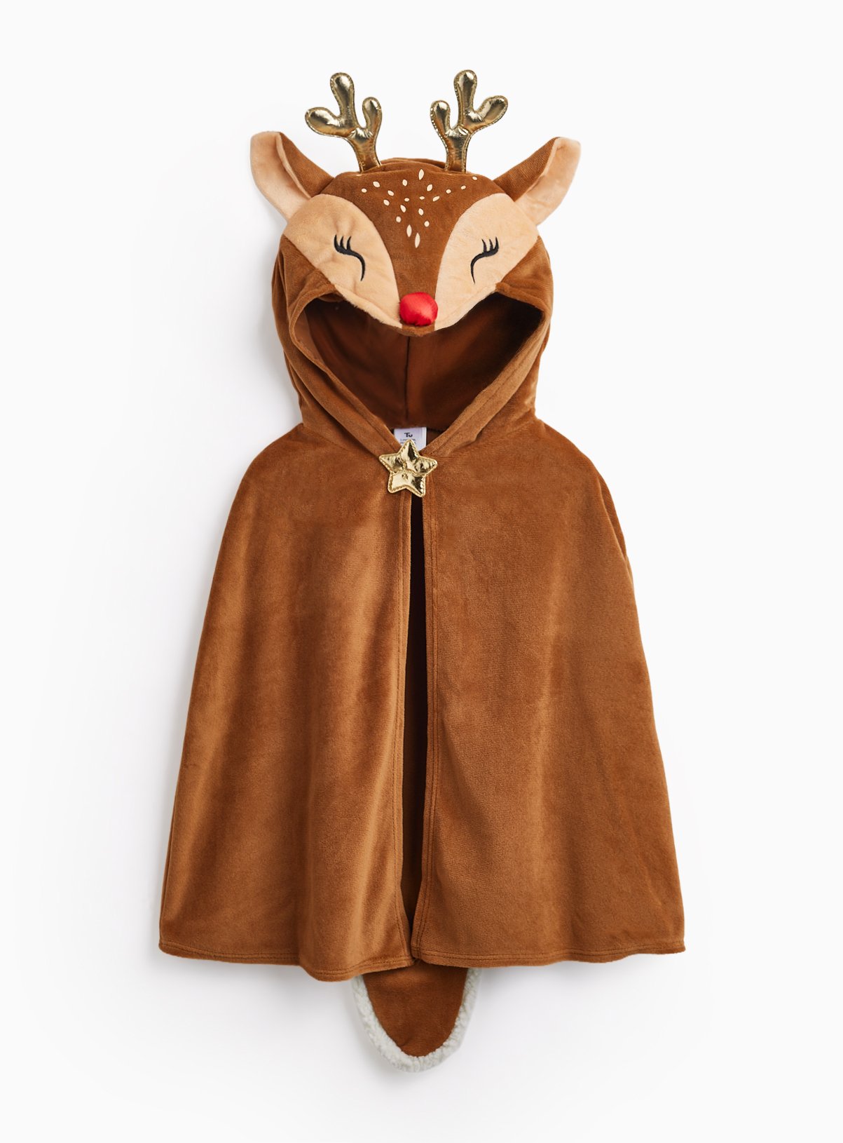 Christmas Brown Reindeer Cape One Size - Image 1 thumbnail