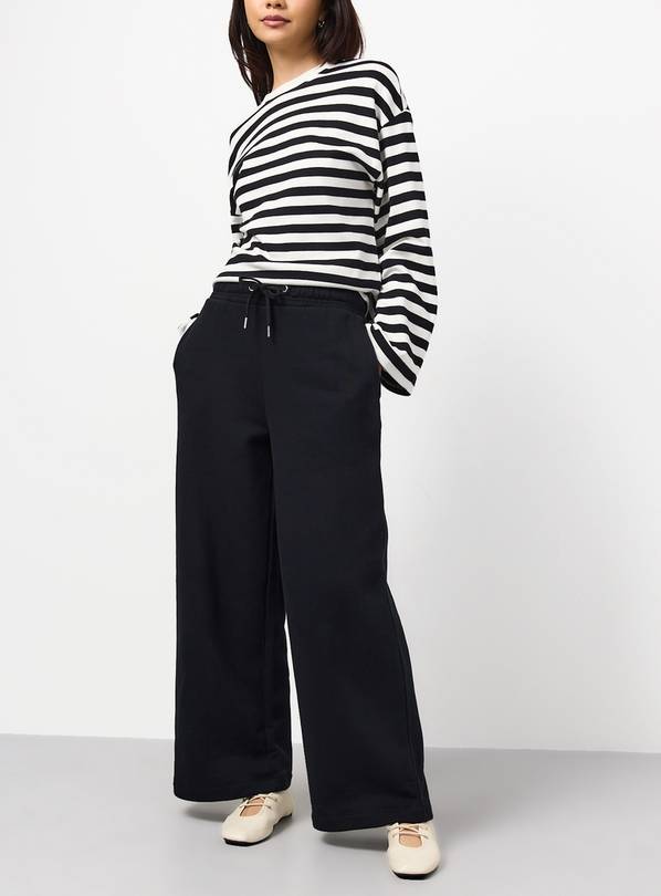 Black Wide Leg Joggers M