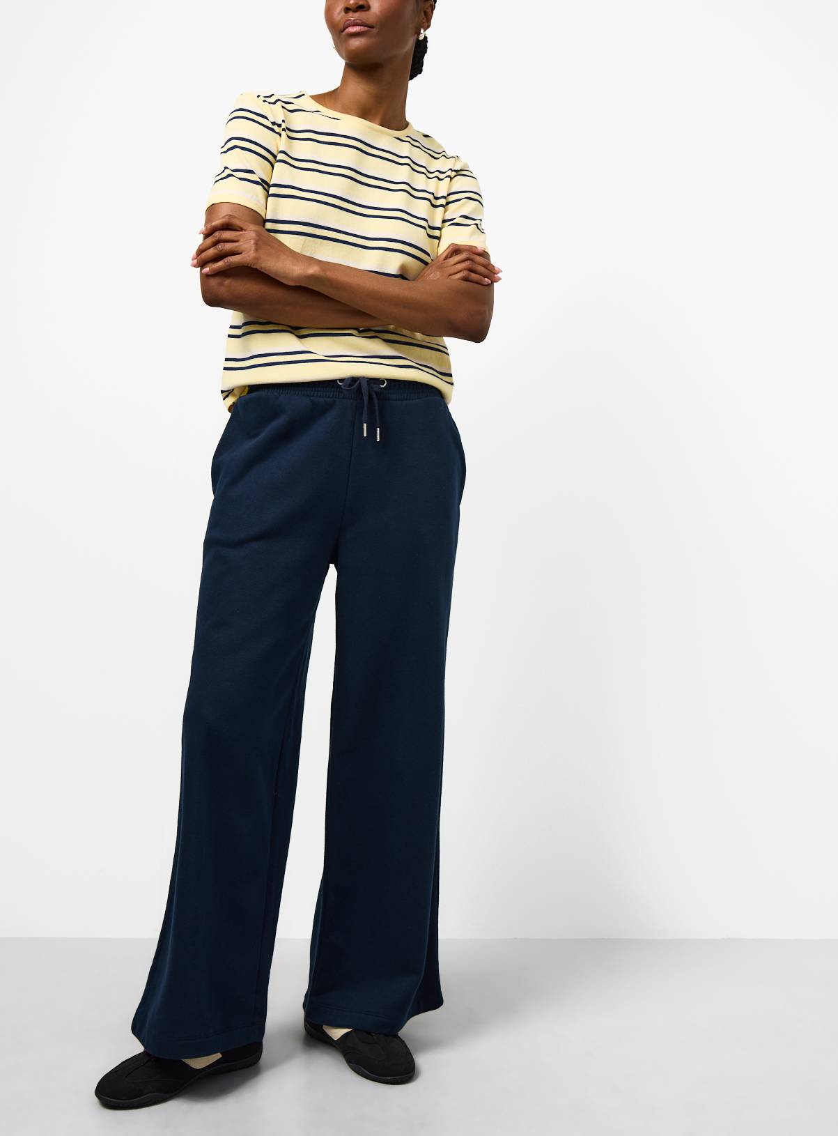 Navy Wide Leg Joggers M - Image 1
