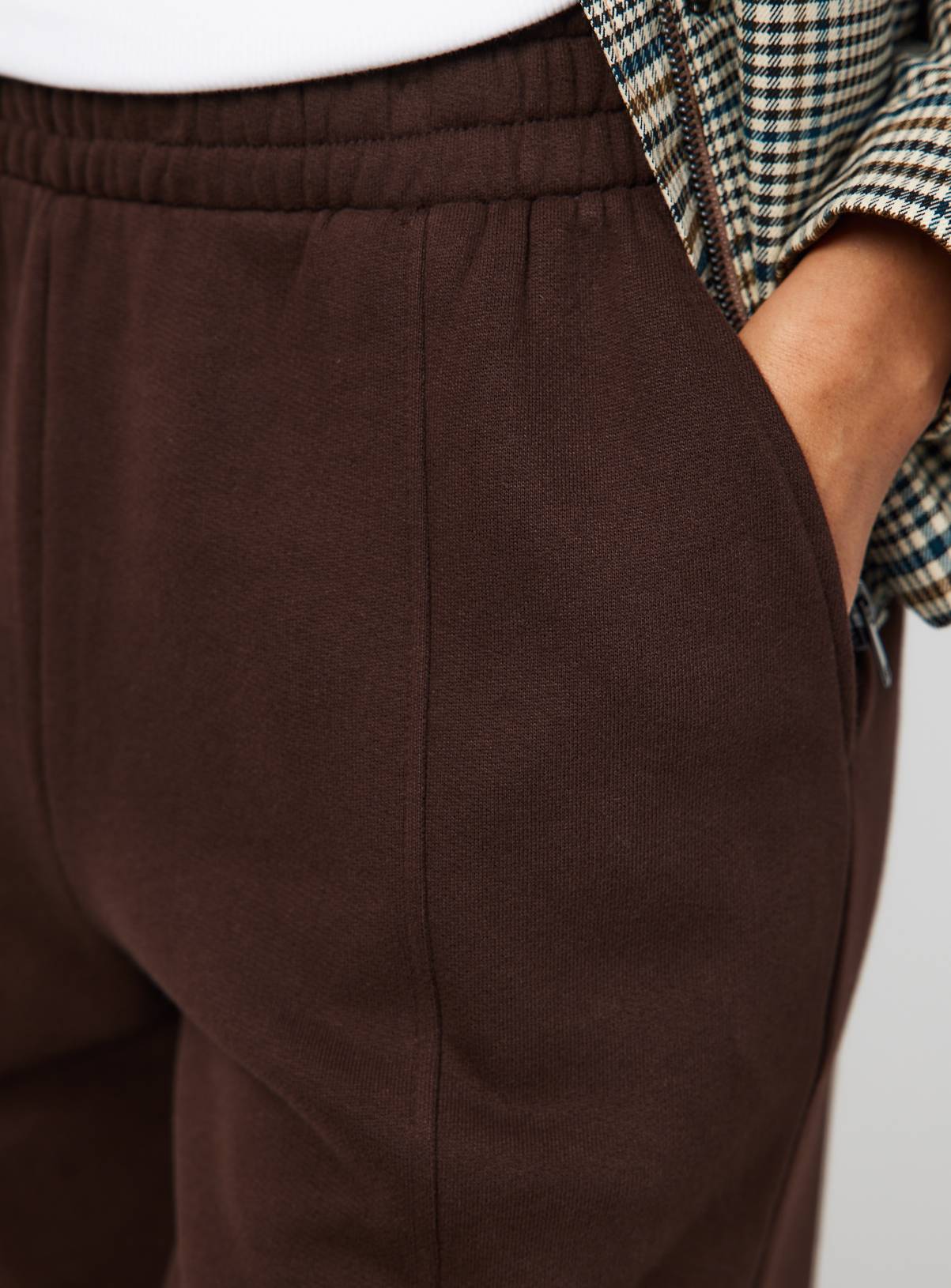 Brown Pure Cotton Wide Leg Joggers L - Image 3