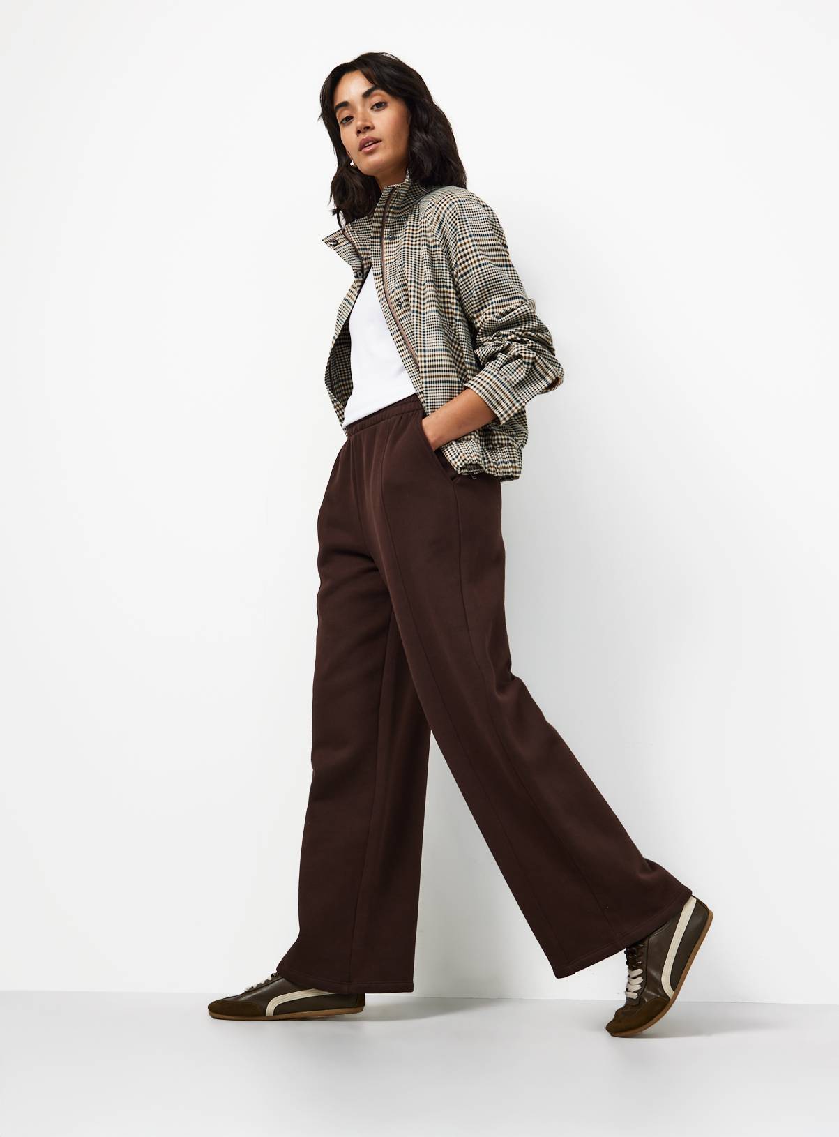 Brown Pure Cotton Wide Leg Joggers XXL - Image 2